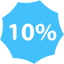 caribbean blue 10 percent badge icon