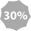 dark gray 30 percent badge icon