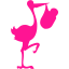 deep pink stork with bundle icon