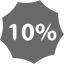 dim gray 10 percent badge icon