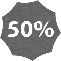 50 percent badge icon
