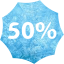 50 percent badge