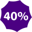 indigo 40 percent badge icon