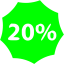 lime 20 percent badge icon