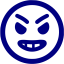 navy blue angry icon