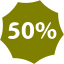 olive 50 percent badge icon