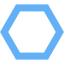 tropical blue hexagon outline icon