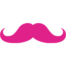 Barbie pink mustache 2 icon - Free barbie pink mustache icons