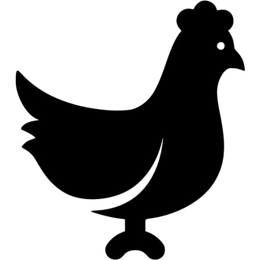 Black chicken icon - Free black animal icons