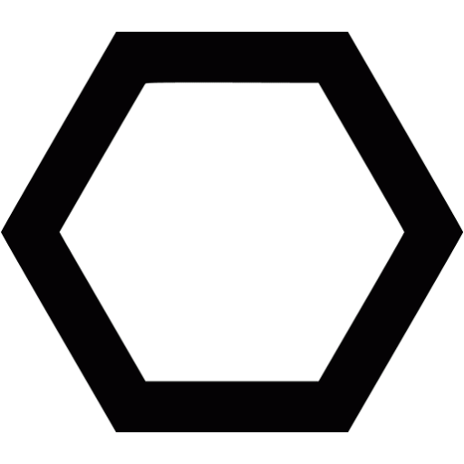 Black hexagon outline icon - Free black shape icons