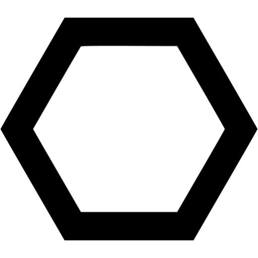 Black hexagon outline icon - Free black shape icons