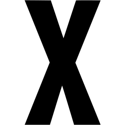Black letter x icon - Free black letter icons