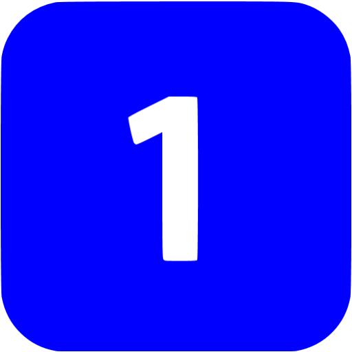 Blue 1 filled icon - Free blue numbers icons