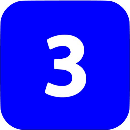 Number 3 Blue 3d Sign Icon Stock Photo - Download Image Now