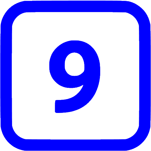 Blue 9 icon - Free blue numbers icons