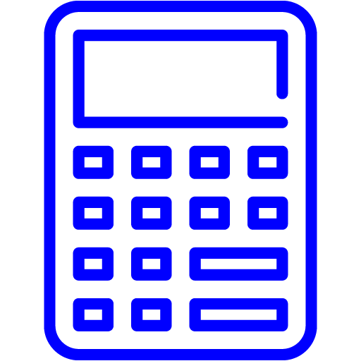 Blue calculator 5 icon - Free blue calculator icons