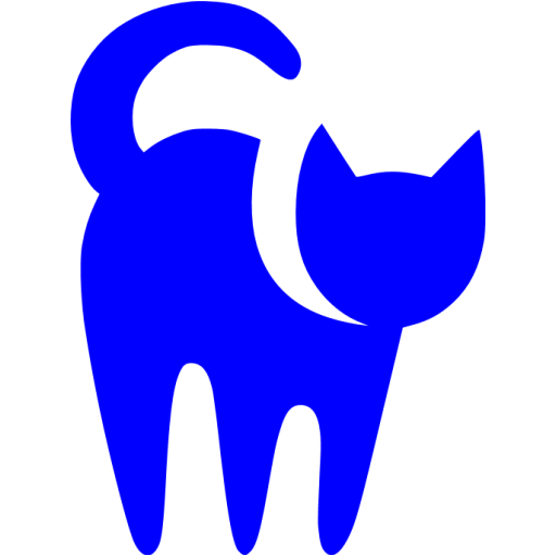 Blue cat icon - Free blue animal icons