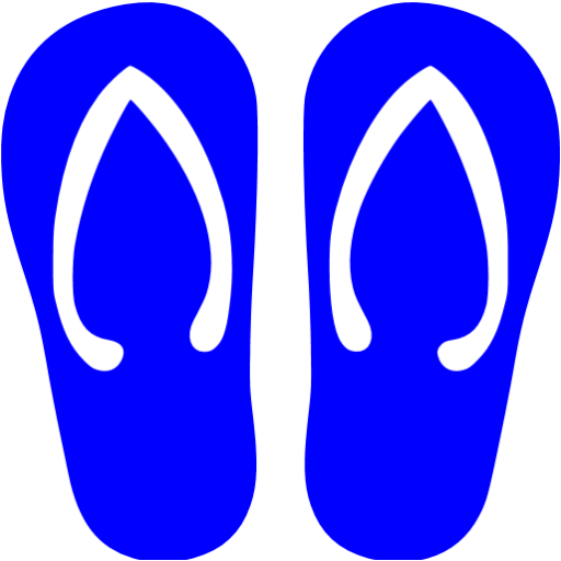 Blue flip flop icon - Free blue clothes icons