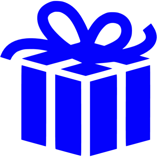 Blue gift 3 icon - Free blue party icons