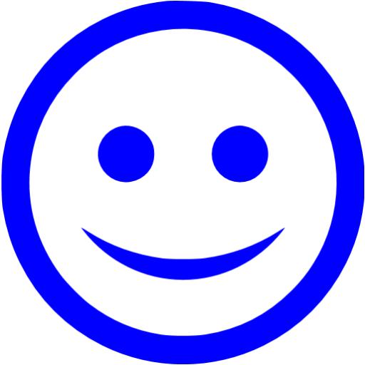 Blue happy icon - Free blue emoticon icons
