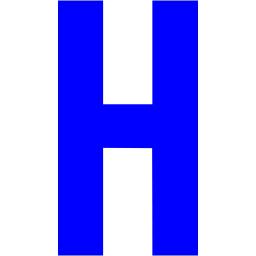 Blue letter h icon - Free blue letter icons