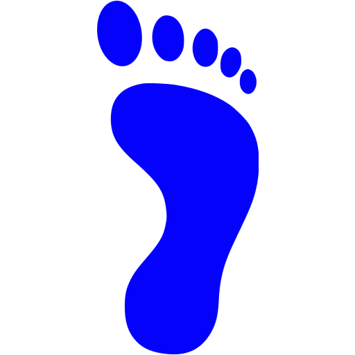 Blue right footprint icon Free blue footprint icons