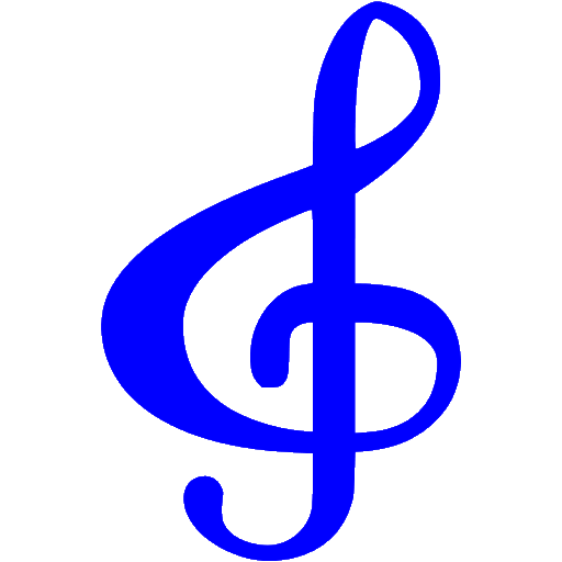 Blue treble clef icon - Free blue music icons