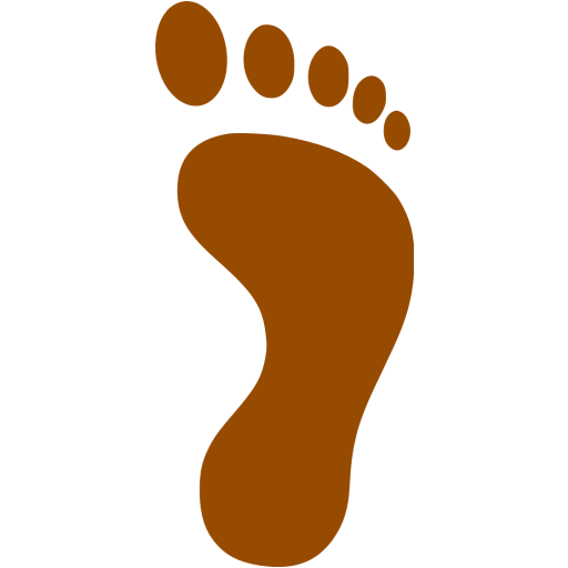 Brown right footprint icon - Free brown footprint icons