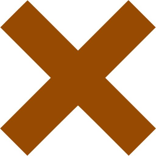 Brown x mark icon - Free brown x mark icons