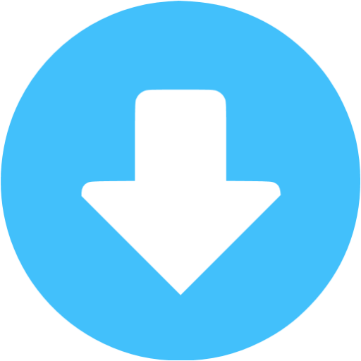 Caribbean blue down circular icon - Free caribbean blue arrow icons