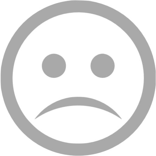 User profile with sad face grey icon. Sad rating, dislike