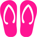 Deep pink flip flop icon - Free deep pink clothes icons