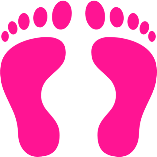 Deep Pink Human Footprints Icon Free Deep Pink Footprint Icons