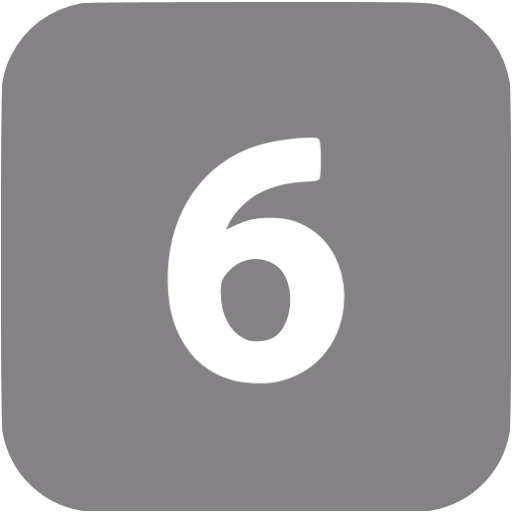 Gray 6 filled icon - Free gray numbers icons