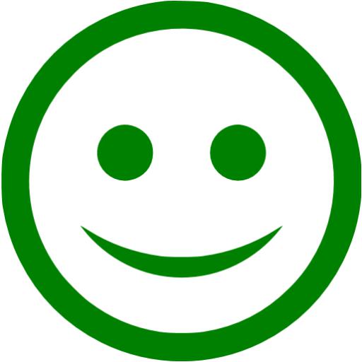 Green Happy Icon Free Green Emoticon Icons