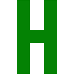Green letter h icon - Free green letter icons