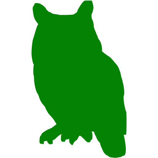 Green owl icon - Free green animal icons