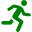 Green running man icon - Free green man icons