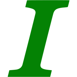 Green text italic icon - Free green text icons