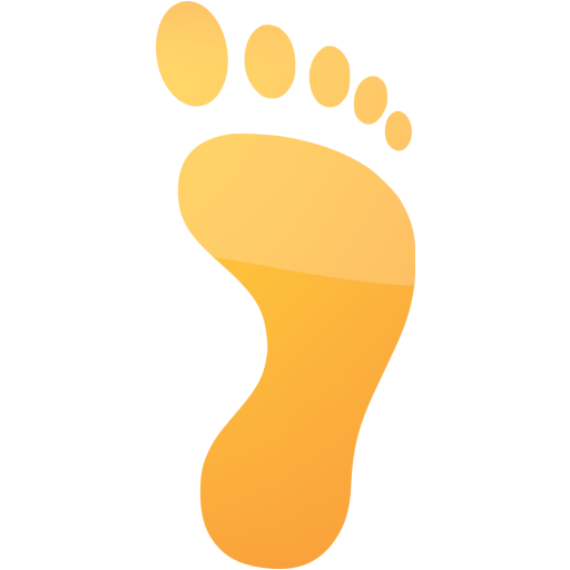 Web 2 orange 2 right footprint icon - Free web 2 orange 2 footprint ...