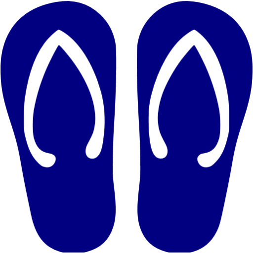 Navy blue flip flop icon - Free navy blue clothes icons