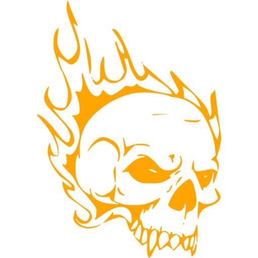 Orange skull 51 icon - Free orange skull icons