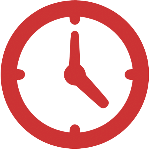 Persian red clock icon.