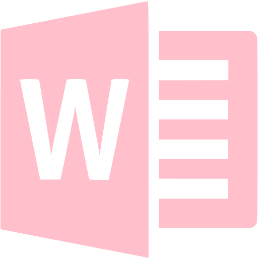 Pink Microsoft Word Icon Free Pink Office Icons