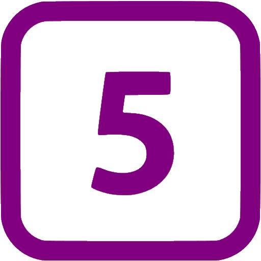 Purple 5 icon - Free purple numbers icons