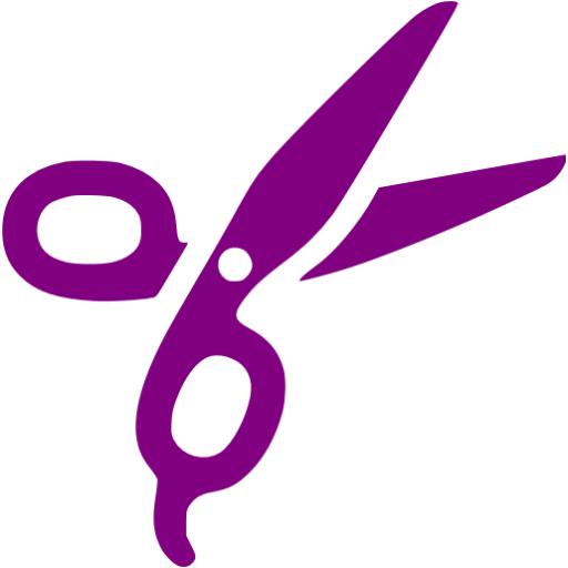 Purple scissors 6 icon - Free purple scissors icons