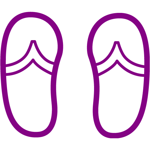 Purple flip flops icon - Free purple clothes icons