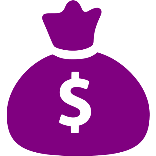 Purple money bag icon Free purple money bag icons