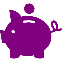 Purple piggy bank 2 icon - Free purple piggy bank icons