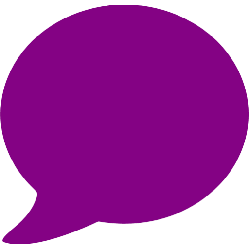 speech bubble logo purple